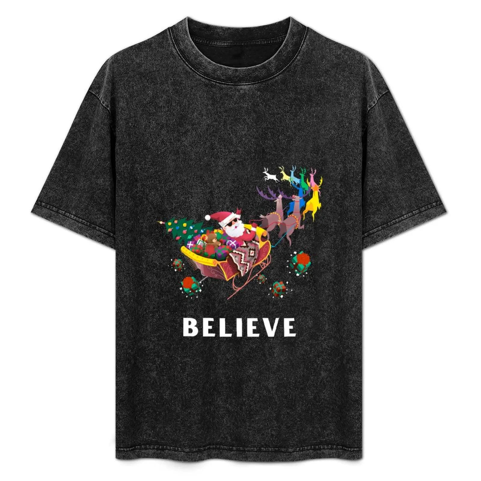 Believe in Santa T-Shirt Thanksgiving Casual Tee