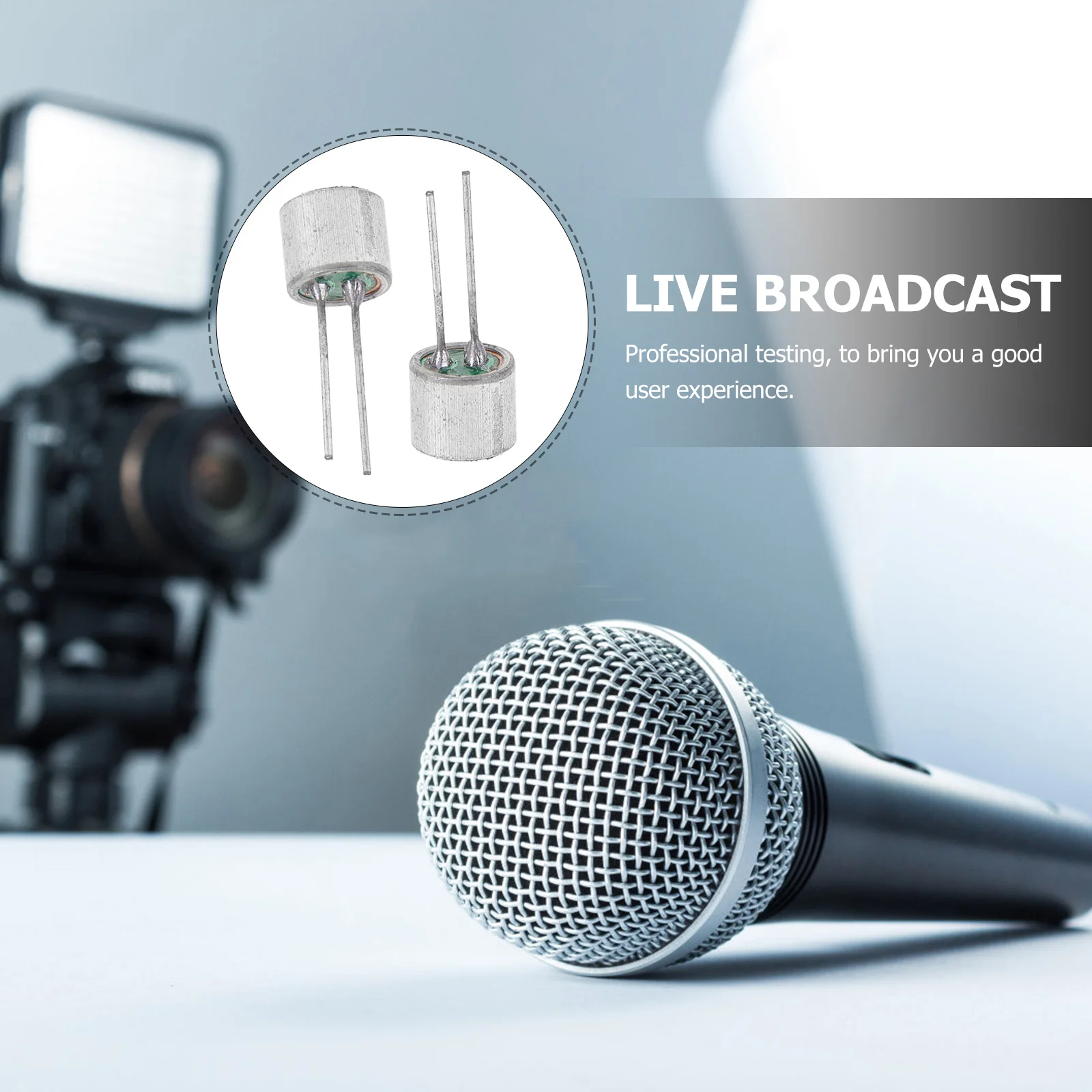 

20Pcs Electret Condenser Microphone Pickup 2 Pins Cylinder Shape High Sensitivity Clear Audio Use Pickup Microphone with 2 Pins