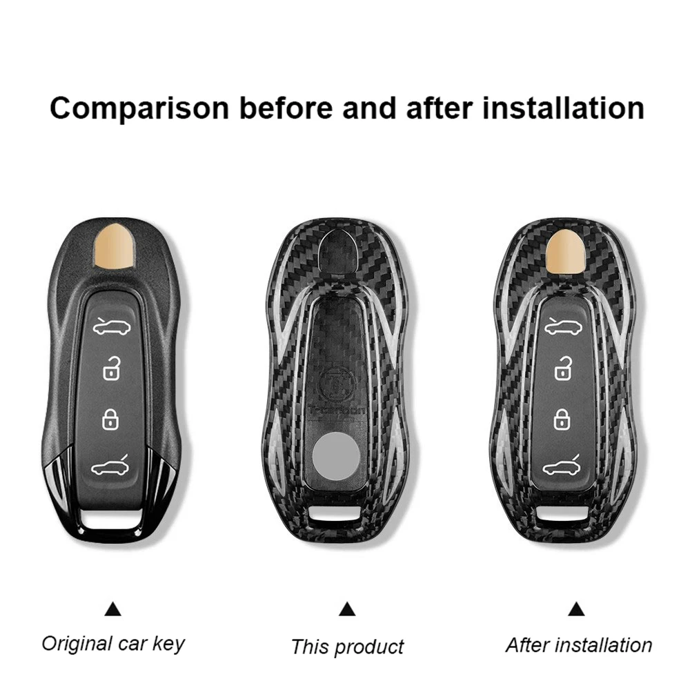 Real Carbon Fiber Key Fob Cover For Porsche Macan 4 EV Electric Model 2024 2025 Key Shell Replacement Accessories