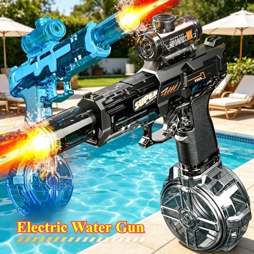 2026 Neue Elektrische Wasserpistole mit Flammeneffekt Sommer Outdoor Strand Garten Pool Wasserspielzeug Geschenk für Kinder und Erwachsene