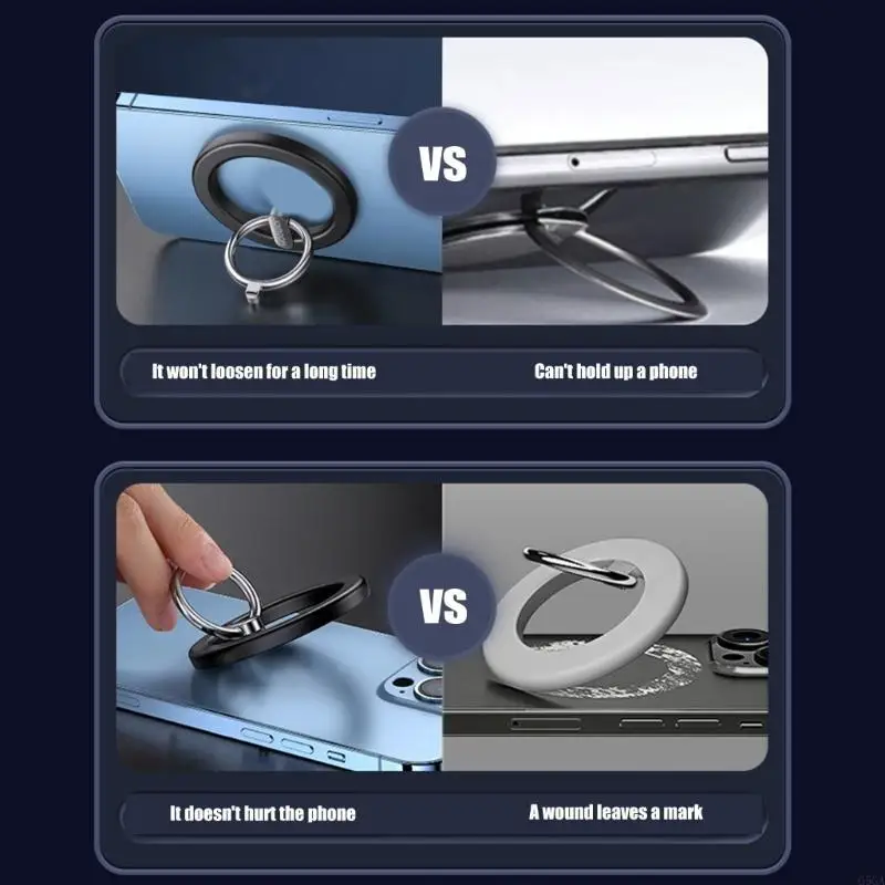 

G5GA Phone Rings Holder Kickstand With Car Vent Mount Combination Strong Adhesion Fit for Secure Grip Convenient Use