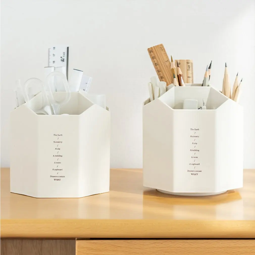 Ruota il supporto portapenne per l'ufficio scolastico Robusto materiale di archiviazione Cancelleria Cosmetici Organizzatore Accessori da tavolo Commercio all'ingrosso