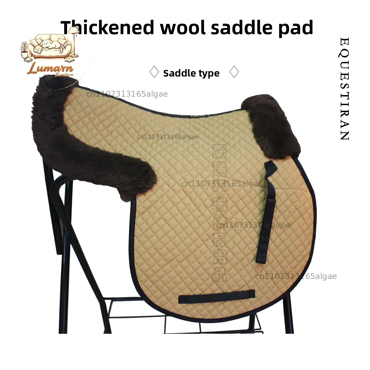 Thickened wool saddle saddle cushion breathable shock absorber British saddle sweat drawer sweat-absorbing wear-re
