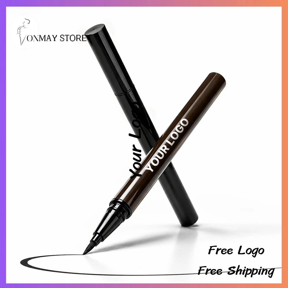 0.8g Private Label Eyeliner Custom Logo Black Brown Tube Waterproof Long-lasting Smudge-proof Ultra-fine Makeup Wholesale Vegan