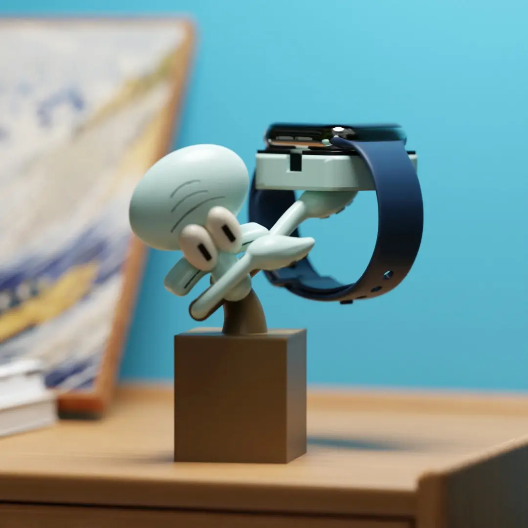

Funny Squidward Tentacles Watch Stand Charging Dock for Apple Watch, SpongeBob Desktop Ornament Decor for Table Setup Fans Gift