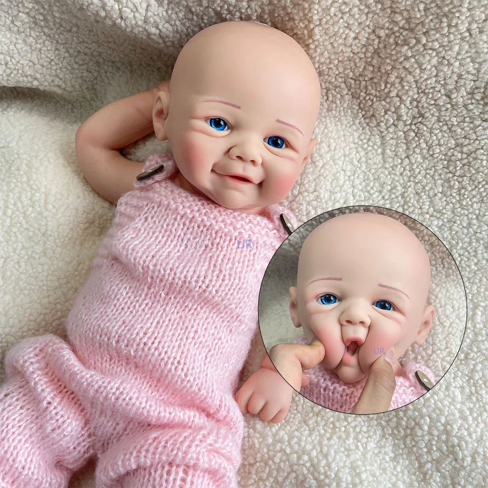 Lovely 17Inch Full Solid Silicone Reborn Doll Painted/Unpainted Handmade Soft Touch Feeling Newborn Baby Doll For Family'S Gift