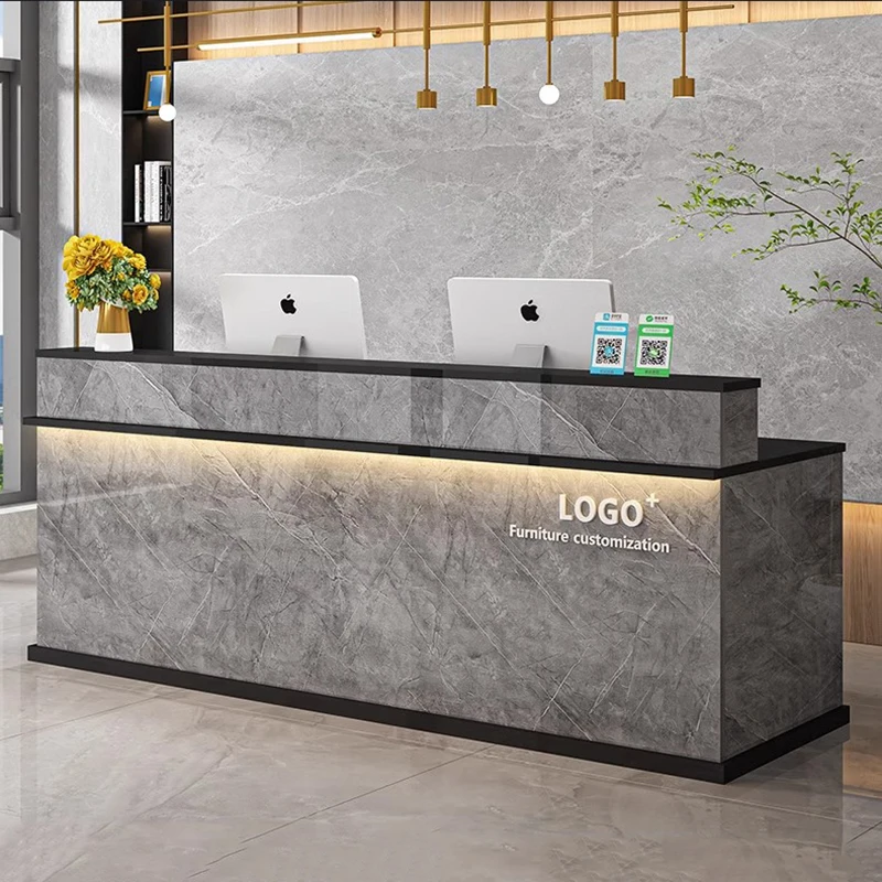 

Barber Shop Modern Reception Desks Luxury Beauty Unique Design Reception Desks Salon Office Mostrador Commercial Furniture