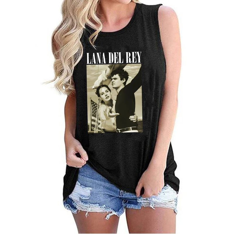 Hip Hop Vest Lana Del Rey Ldr Sailing T Shirt Tank Top  Harajuku Women Vintage T-Shirt Streetwear Female Tshirt