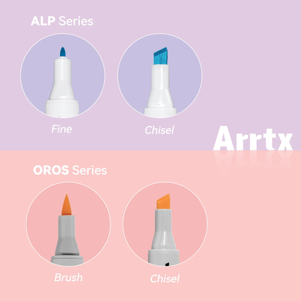 Arrtx Oros 66, Pastellfarben, Alkohol-Pinselmarker, Doppelspitzen-Pinsel- und Meißel-Skizzenmarker für die Ausmalenillustration von Erwachsenen – Detail 2