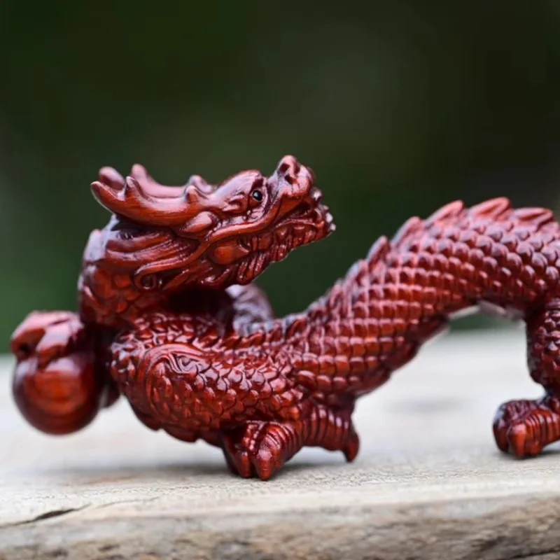 Rosewood Carving Dragon Flying in the Sky Small Ornaments Xianglong Home Crafts Decoration Dragon Ornaments Showcase Office