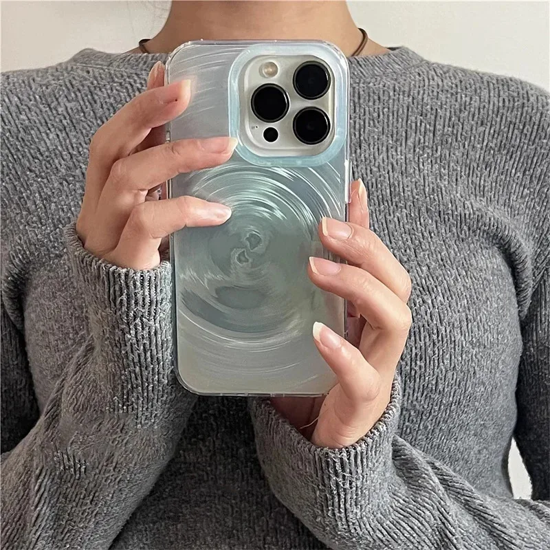 

Penetrating whirlwind shell with mint green swirl pattern for iphone 11 12 13 14 15 16 Pro Max