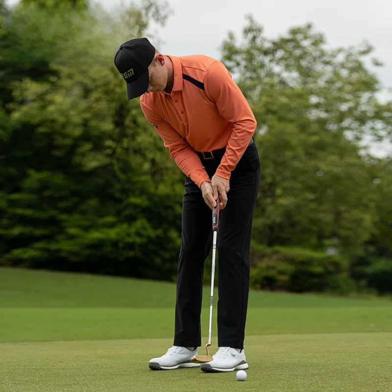 PGM Men's Long Sleeve T-Shirt Golf Clothing Autumn Winter Sport Fitness Fans Supplies Comfortable Breathable Golf Upperwear