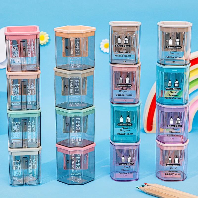 1PC Mini temperamatite piccolo simpatico cartone animato due fori temperamatite Kawaii Stationeries temperamatite forniture fisse per studenti