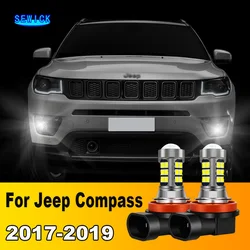 2Pcs LED Lamp Car Front Fog Light Accessories For Jeep Compass 2017 2018 2019