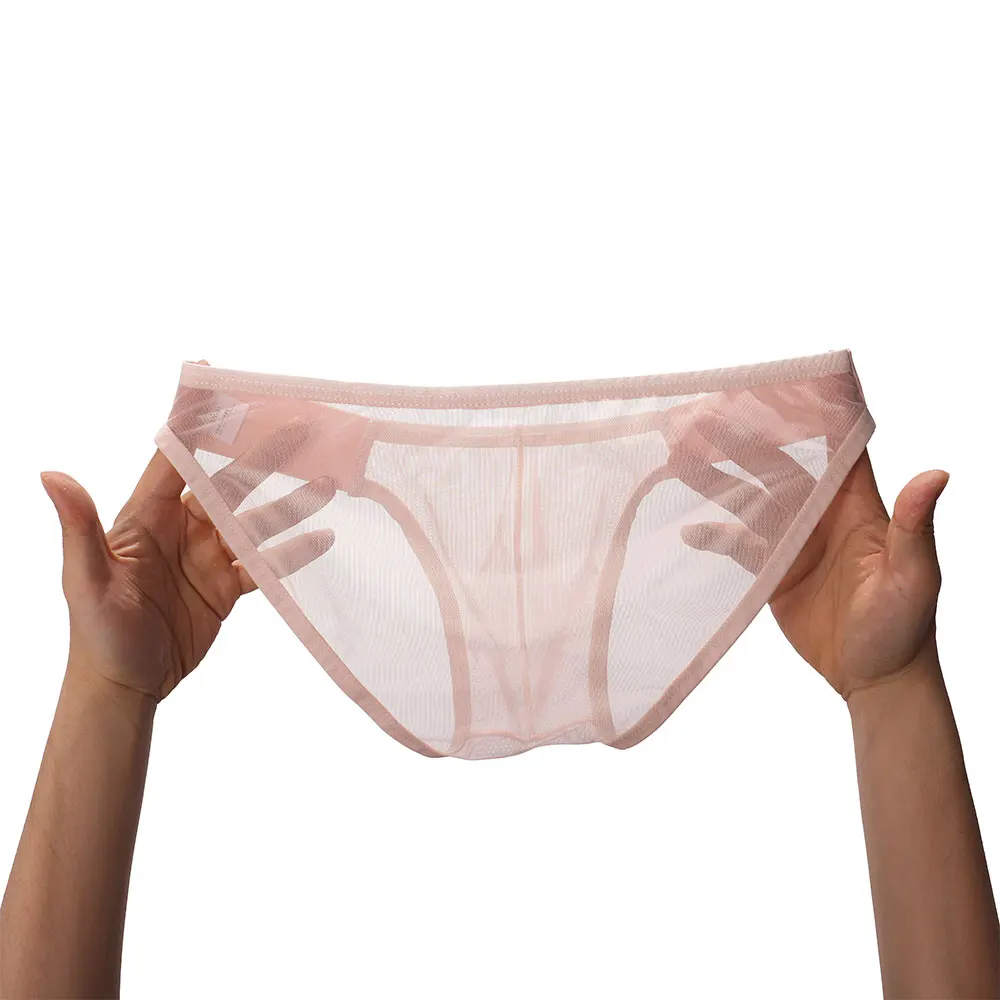 Men's 20D Hollow Mesh Low-Waisted Triangular Pants Quick-Dry Breathable Sexy U-Shaped Pouch Fully Transparent New Style