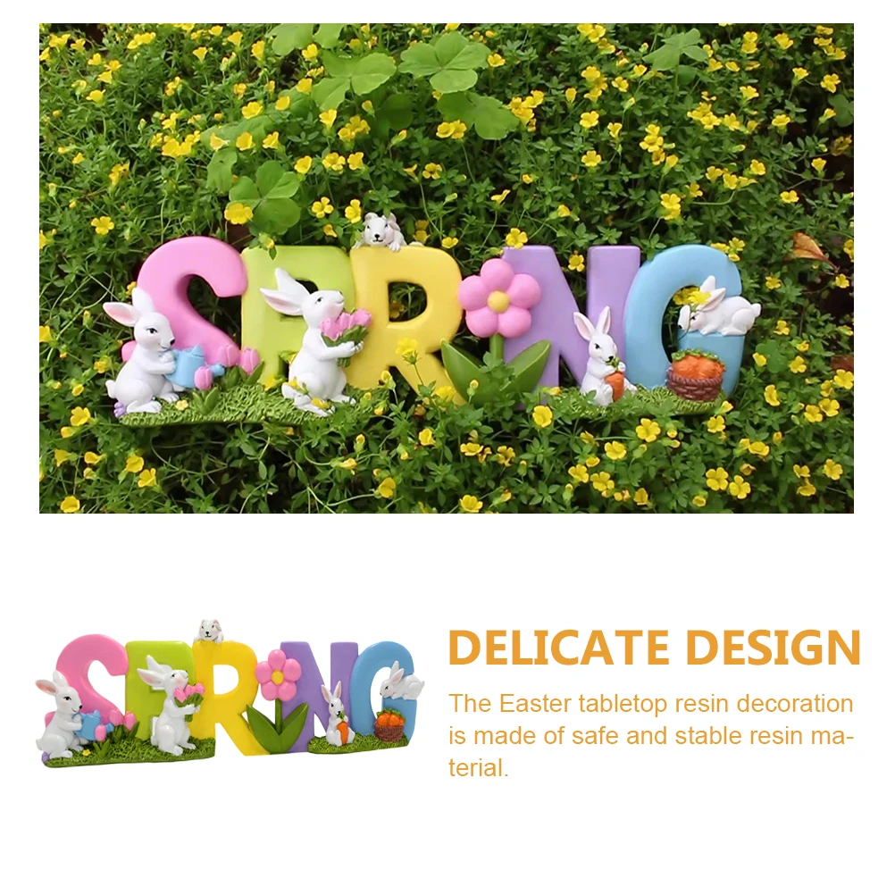 

Rabbit Alphabet Resin Table Decor Easter Home Decorations Easter Table Sign Craft Supplies Decoration