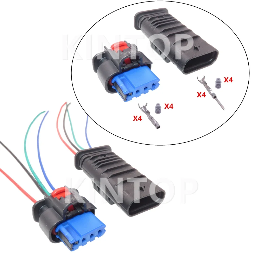 

1 Set 4 Pins 1-2203773-1 1-2296696-1 AC Assembly Automotive Waterproof Connector with Wires Auto Male Female Docking Socket