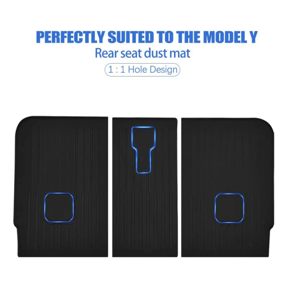 Rear Seat Back Cover Backrest Protector For Tesla Model Y 2020-2024 Trunk Anti-scratch Pad Anti-dirty Interior Mat With Velcro