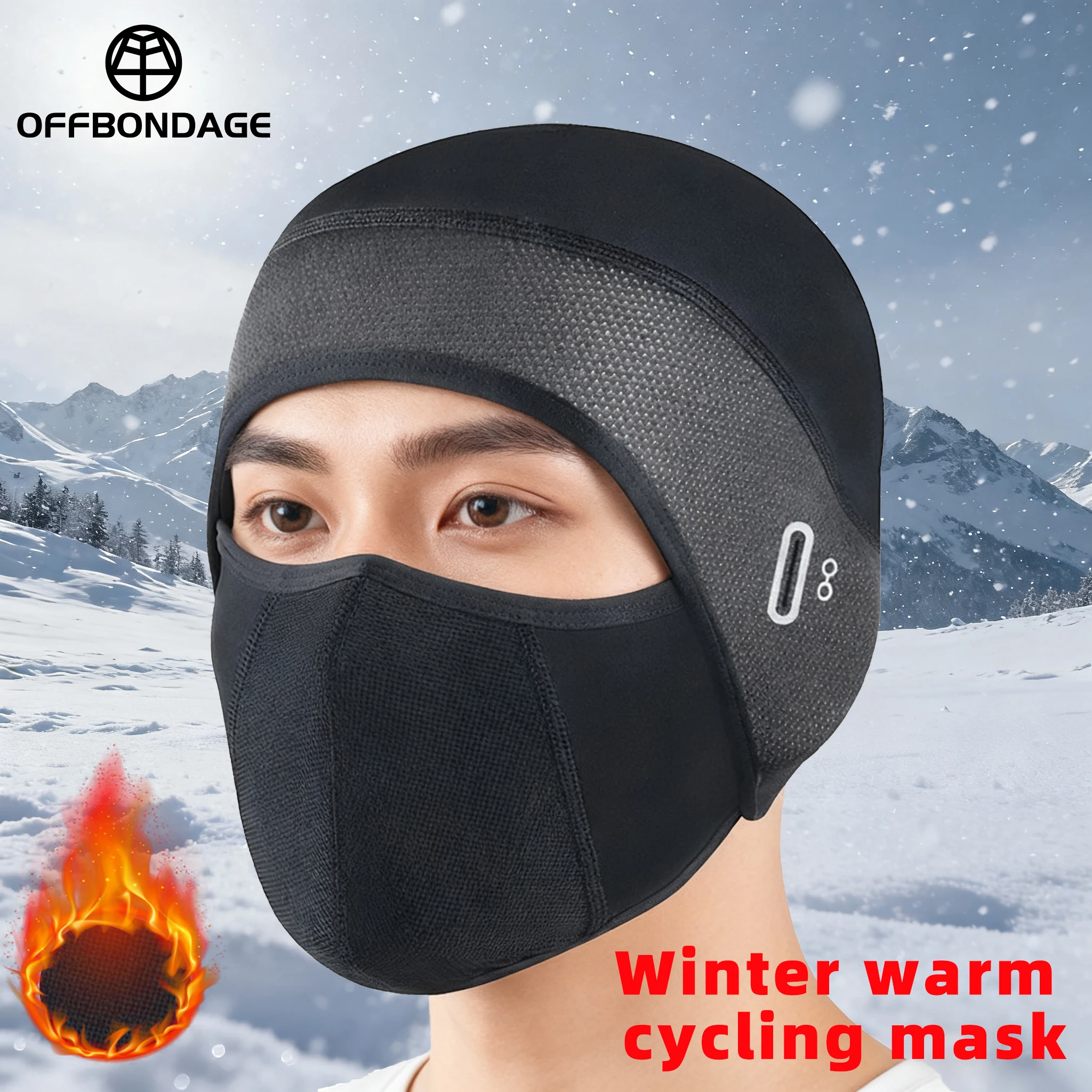 

Motorcycle Winter Cycling Balaclava Windproof Warm Hat Outdoor Running Riding Bike Cap With Eyeglass Hole Headwear Men