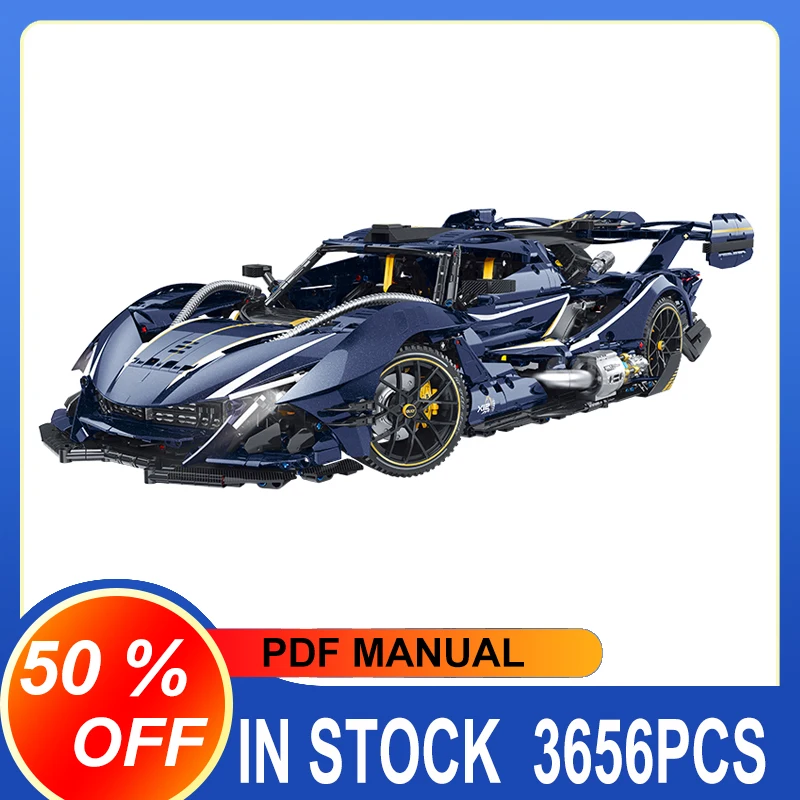 

10641 3656pcs 1:8 MOC Technical RC Sports Car Apollo Building Blocks Bricks Assembling Model Toys for Boys Christmas Gift Sets