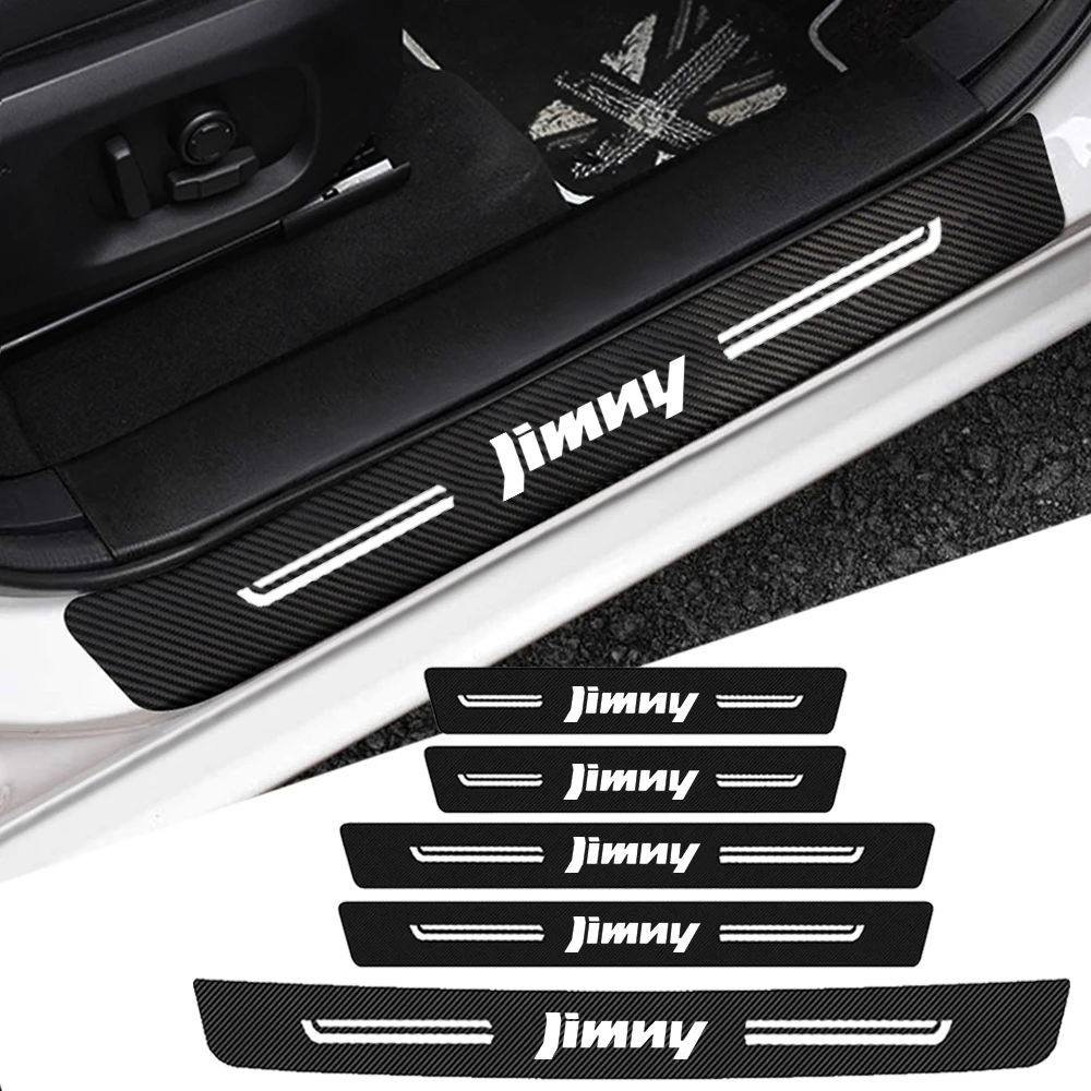 Auto Voor Achterdeur Drempel Dorpelstickers Voor Suzuki Jimny Logo 2023 Kofferbak Bumper Bescherming Plaat Anti Kras Trim Accessoires