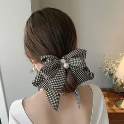 Large bow hair clip back hair clip net red spring clip