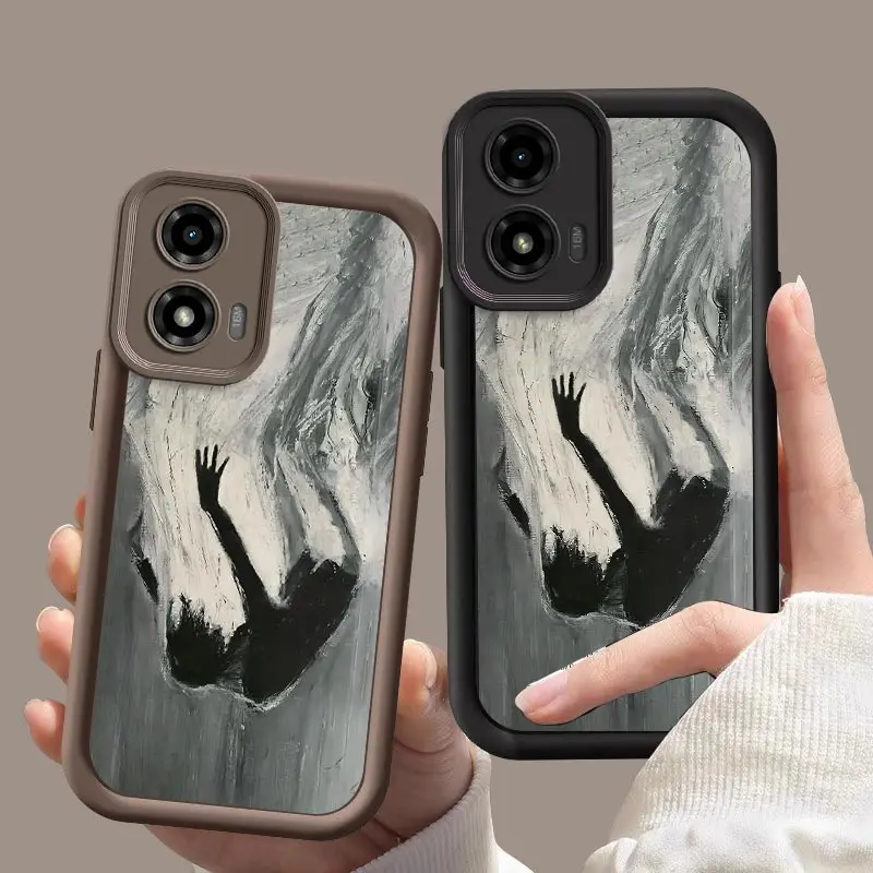 G04S Oil Painting Silicone Phone Case For Motorola Moto G04S Shockproof Protection Back Cover