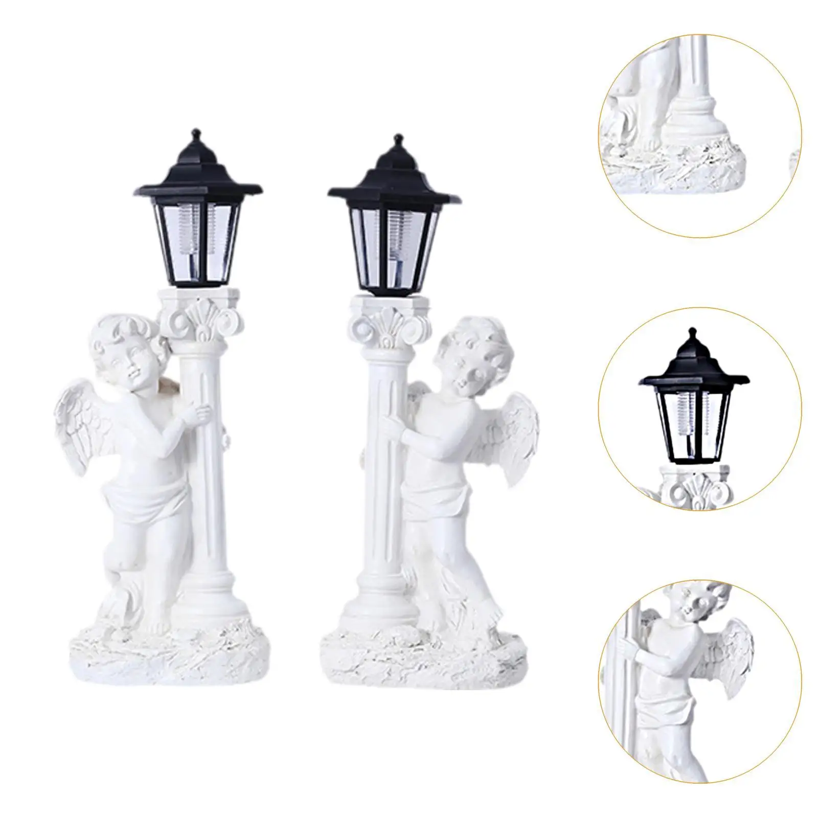 Solar Garden Statue Sculpture Angel Figurine Light for Porch Balcony Outside