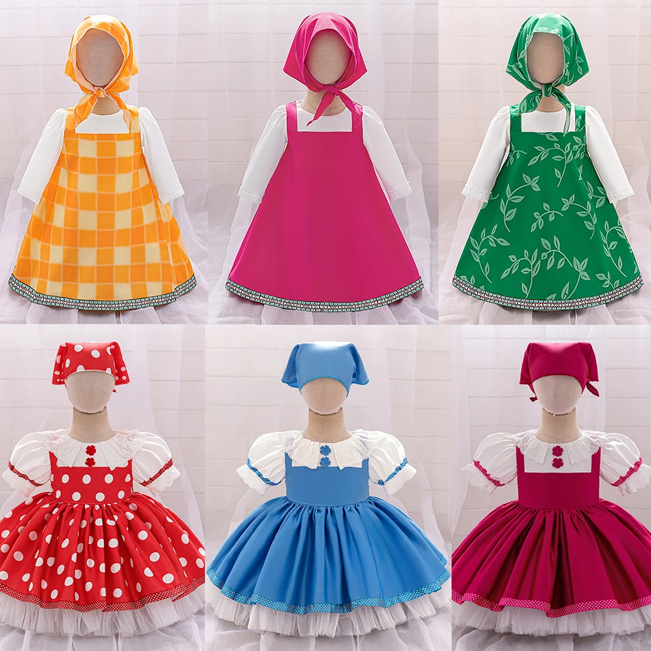 Martha-Disfraz de oso con mangas abullonadas para niña, vestido de fiesta de Halloween y Carnaval, juego de rol para niños, trajes de disfraz de dibujos animados