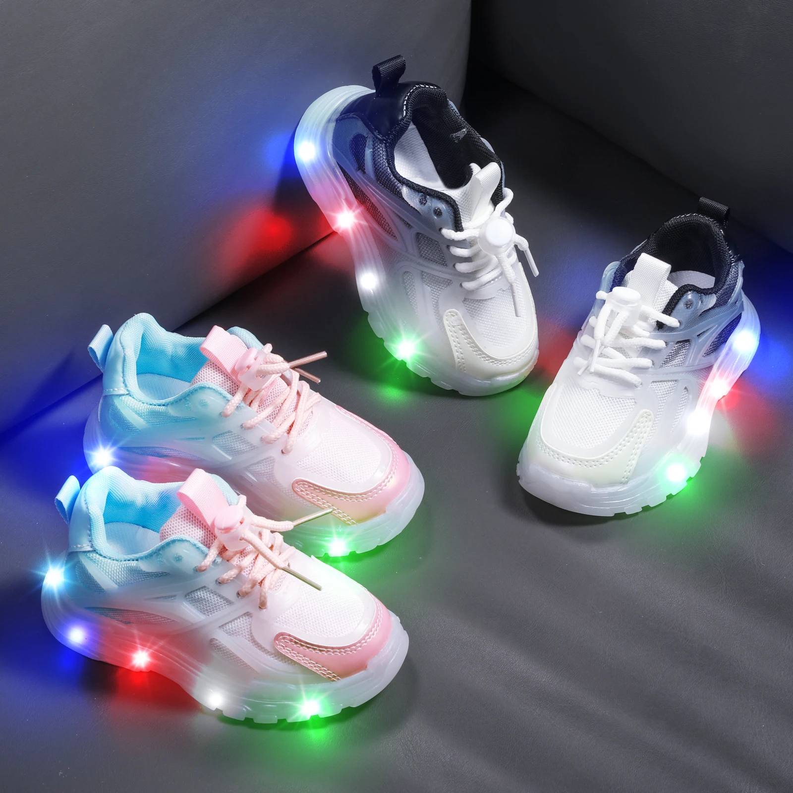 

Colorful Luminous Running Shoes - Lighting Shoes For Kids, Changeable Color Lights, Cartoon Design, LED Light Shoes - Perfect Fo