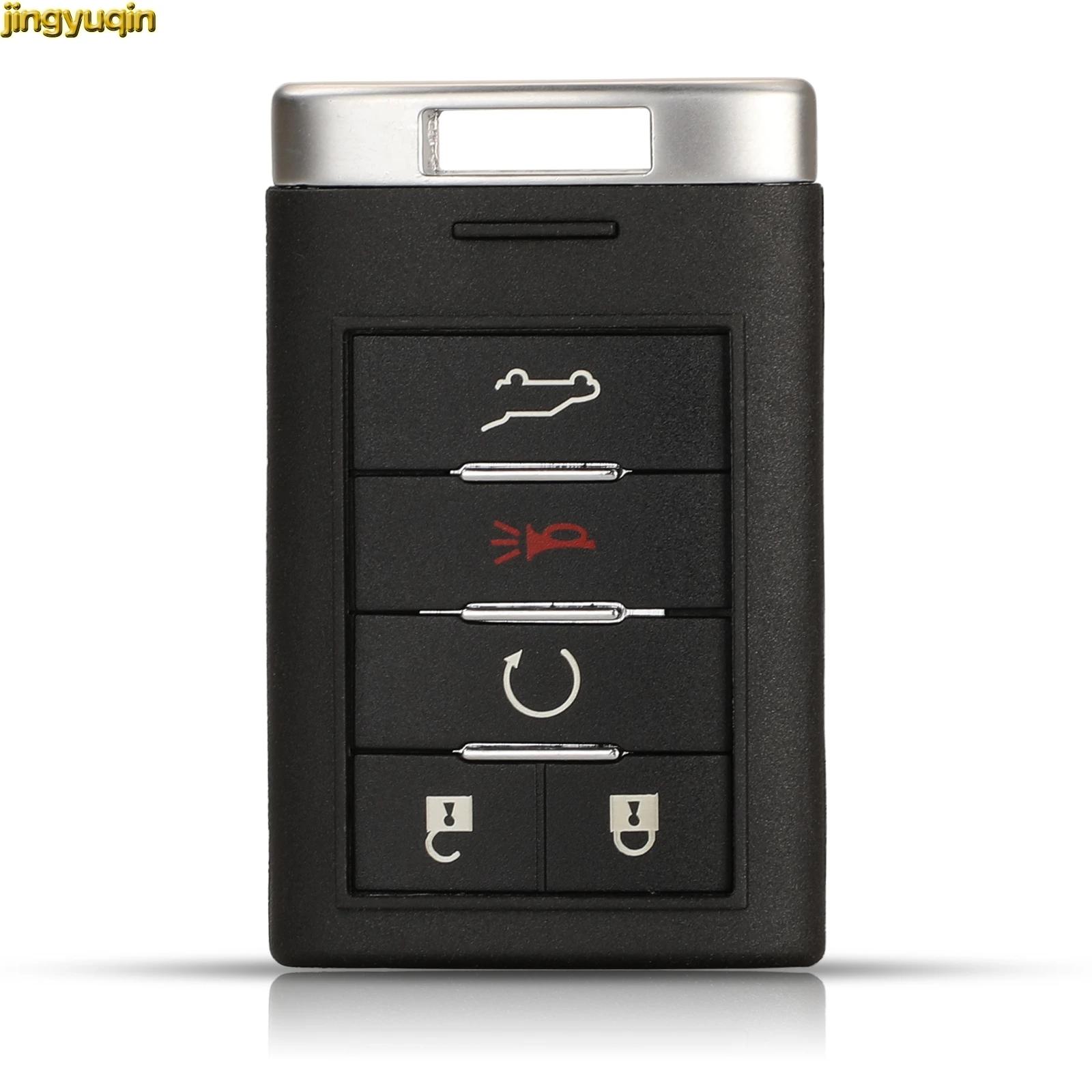 Jingyuqin capa para chave remota de carro, para cadillac srx resistente xts dts 2010 2011 2012 2013 2014, capa com 5 botões