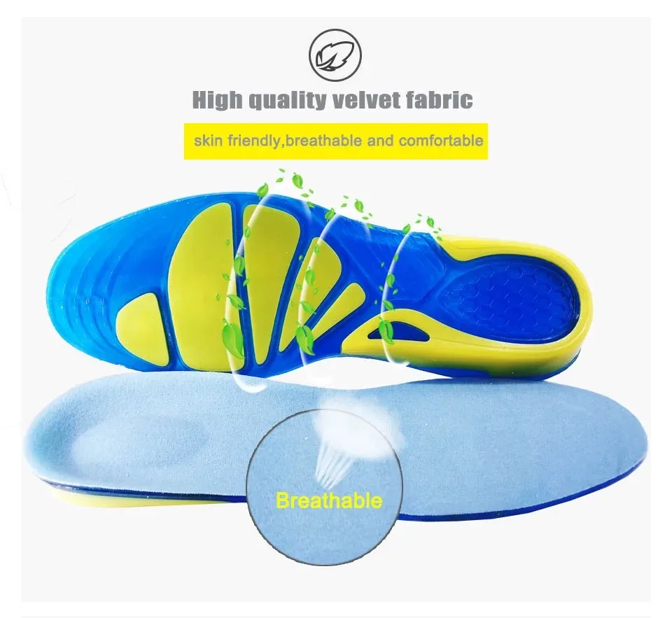 New Silicon Gel Insoles Foot Care for Plantar Fasciitis orthopedic Massaging Shoe Inserts Shock Absorption Shoe pad Unisex