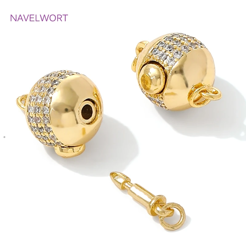 18K Gold Plated Round Connection Clasps For Jewelry Making,Clasp For Bracelet,Brass Fasteners Lock Clasp,DIY Jewelry Accessories