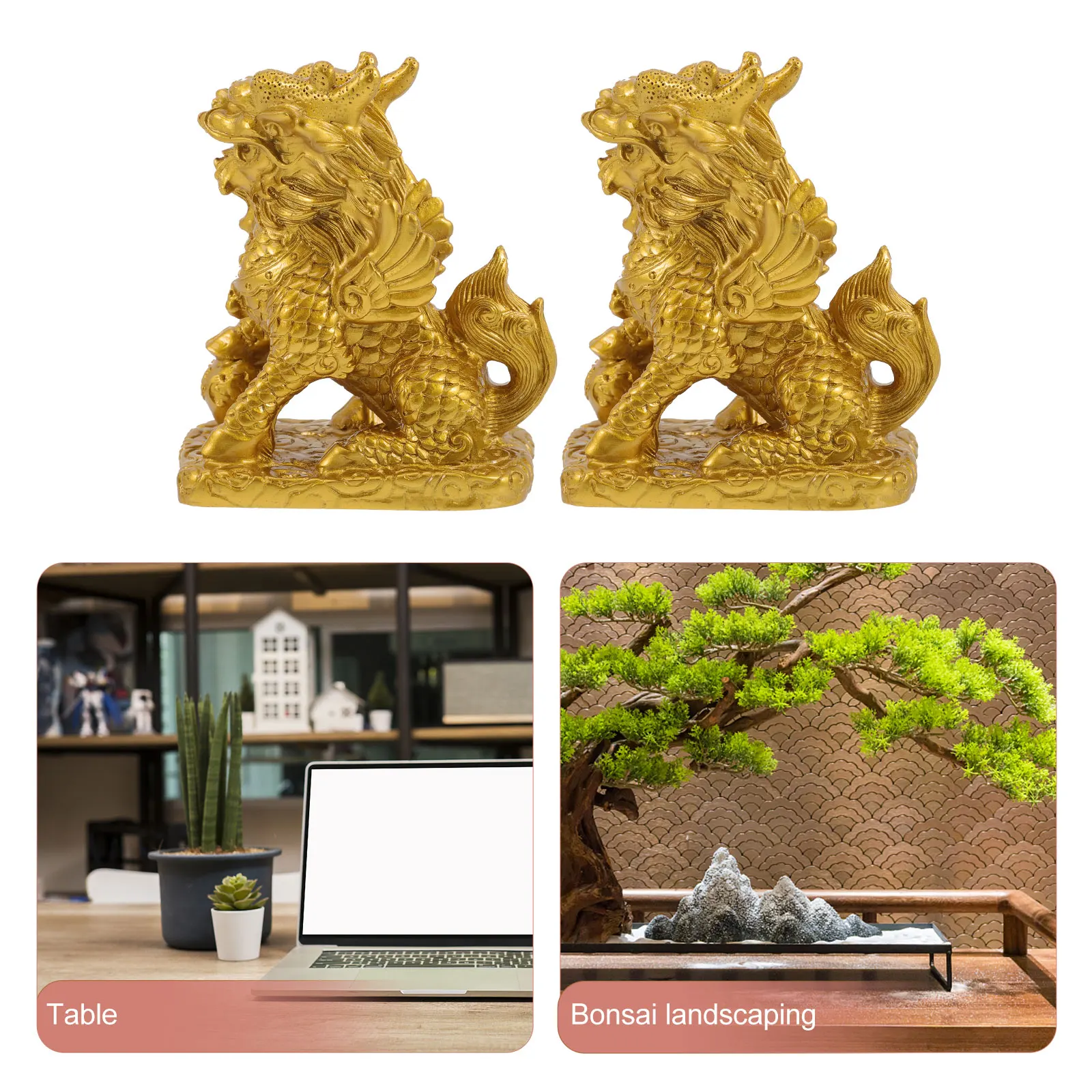 

2pcs Home Decor Desktop Ornament Small Office Garden Statue Shape Adornment Tabletop Ornament Resin Crafts Home Adornment Garden