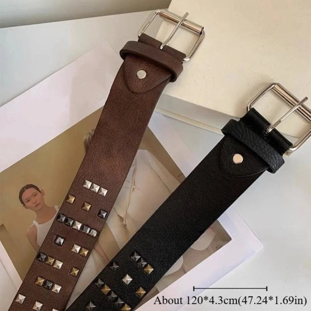 المتخصصة خمر حزام المرأة الجلود القوطية برشام حزام الخصر Y2k تنوعا فستان حزام البنطال الجينز الخصر الملحقات