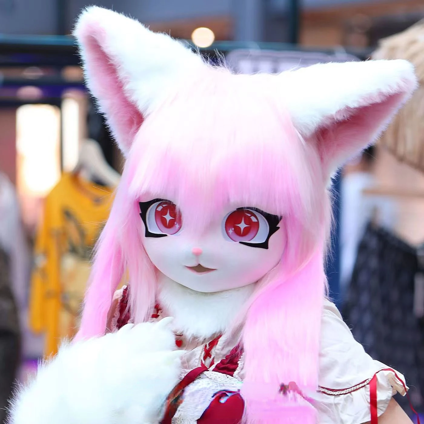 

Kig Fursuit Long-hair Animal Head Beast Costume Single-head Full Face Mask Fursuit Furry Head Custom Costumes Lolita Dress UP