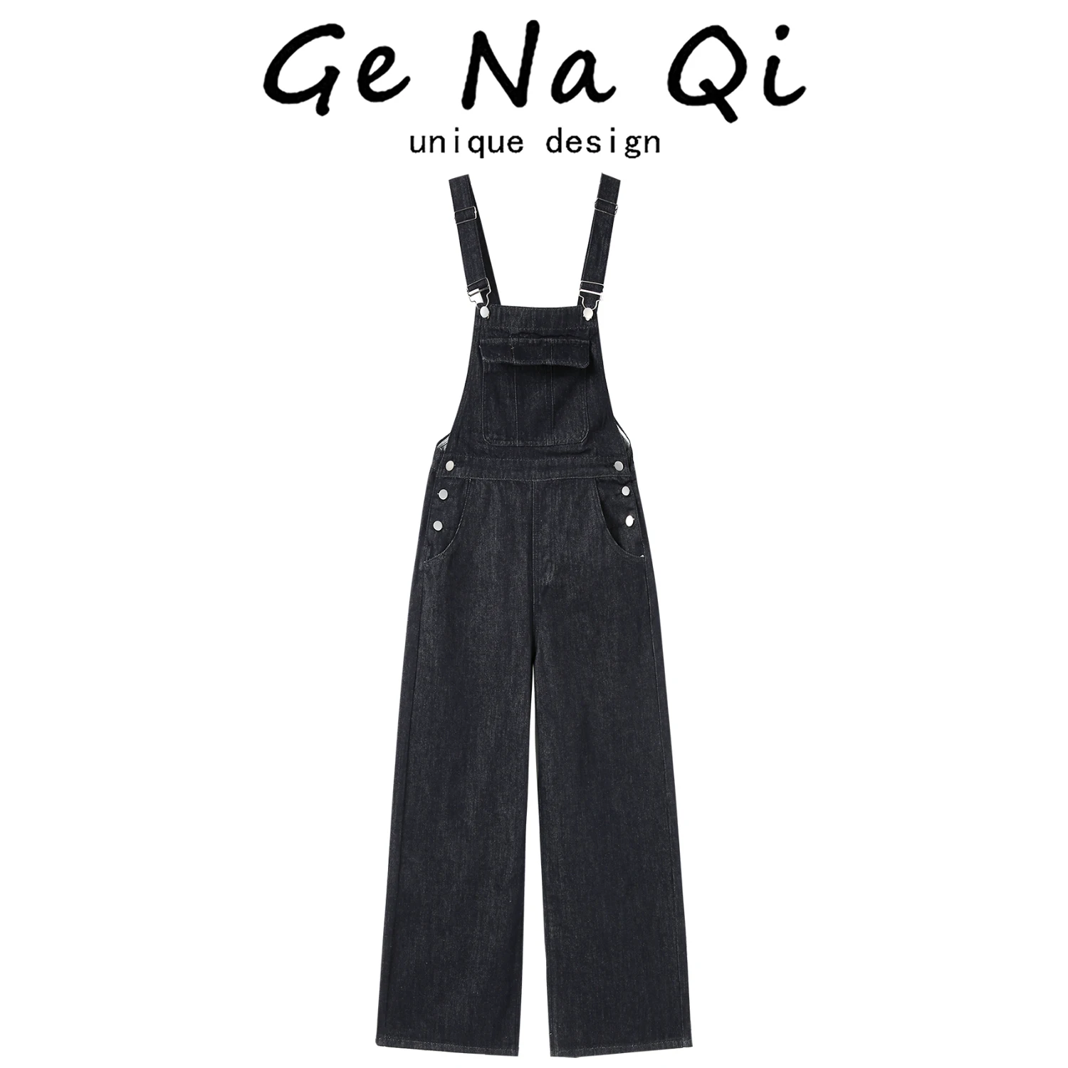 

American Sle High Waist Denim Overalls Women's Casual Loose Fit Autumn New Sle Slimming Versatile Leisure Temperament Pants