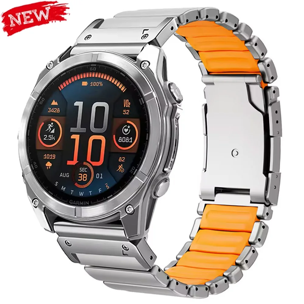 

Титановый ремешок 26 мм для часов Garmin Fenix 8, 7X Pro, Tactix 7, EPIX Pro 51 мм, Enduro 3, 2X, Instinct 2X 50 мм, быстросъемный браслет