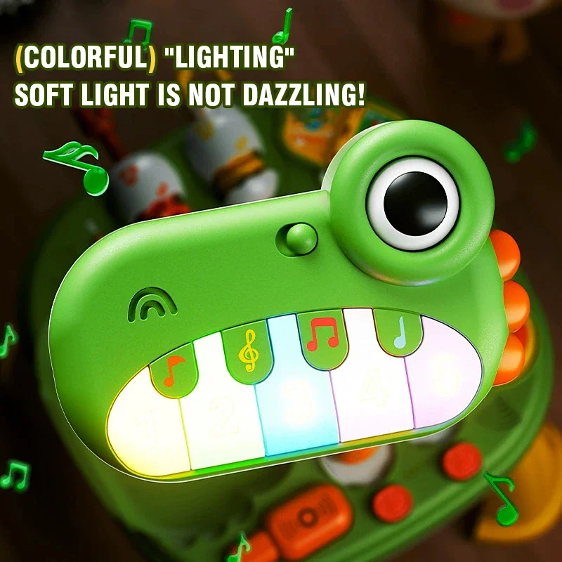 Dinosaurus Piano Puzzelspel Montessori Druk Huis Ander Educatief Speelgoed Baby Zintuiglijk Druk Bord Speelgoed voor Peuter Kerstcadeaus