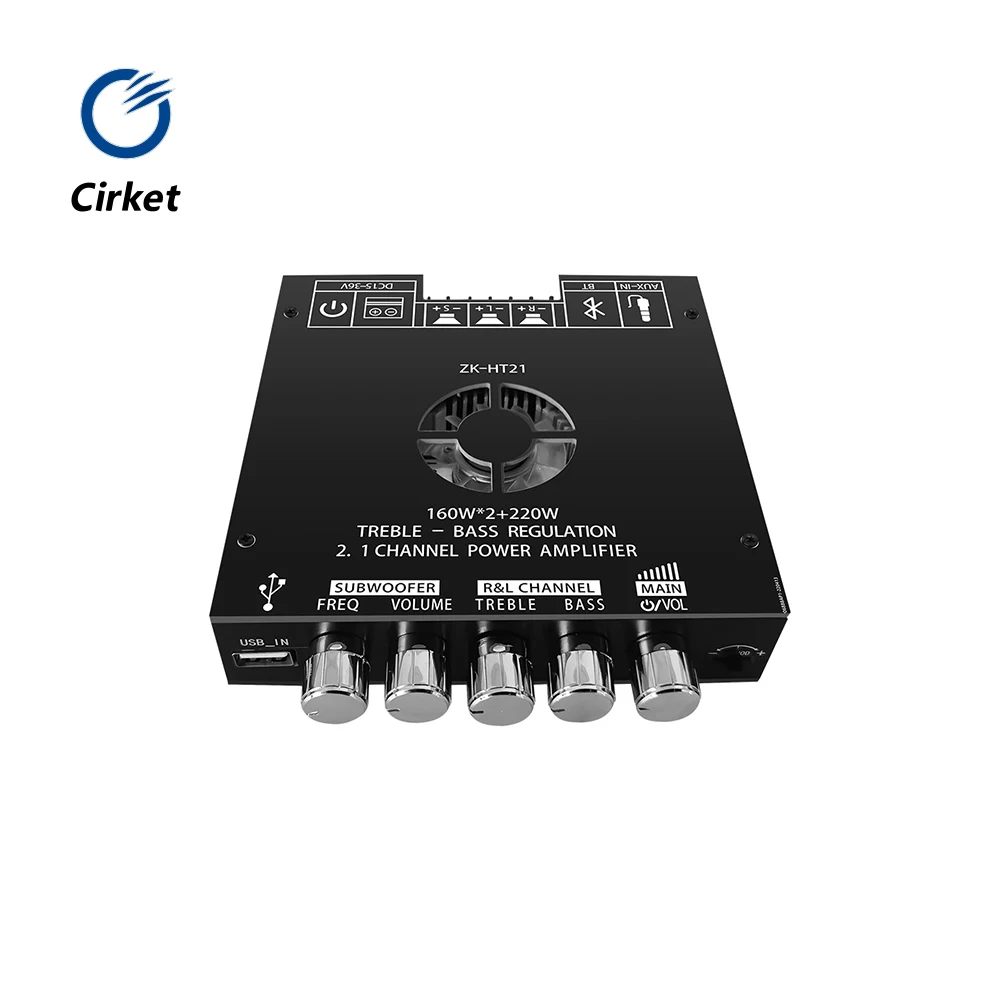 Cirket ZK-HT21 Bluetooth digital power amplifier module 2.1 channel TDA7498E reweights high and low tone overweight subwoofer