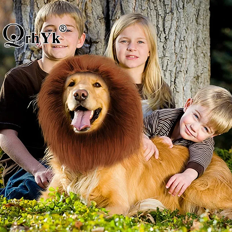 

Милая одежда для косплея собак, костюмы льва-грива для собак, реалистичный парик льва для средних и больших собак с ушками, аксессуары для домашних животных