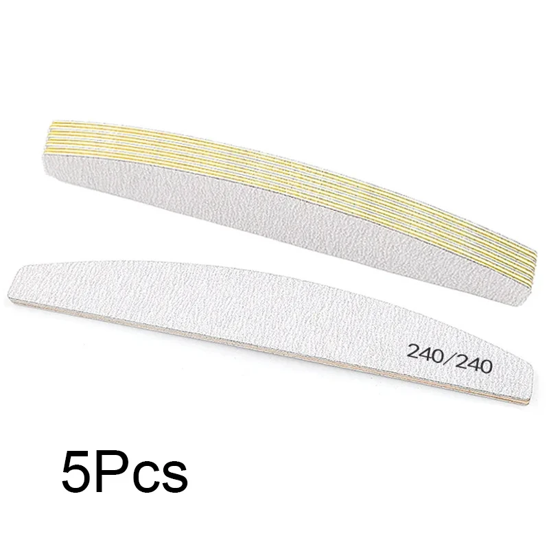 5/25 個プロフェッショナルネイルアートファイルバッファー 100/180 グリット湾曲両面ブロック研削足爪やすりマニキュア用