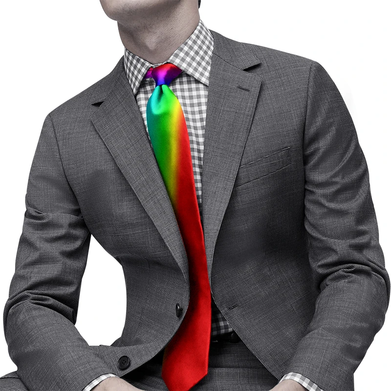Gravata estampada em cor gradiente, elegante e interessante, casual, estilo arco-íris, festa de casamento, acessórios de alta qualidade