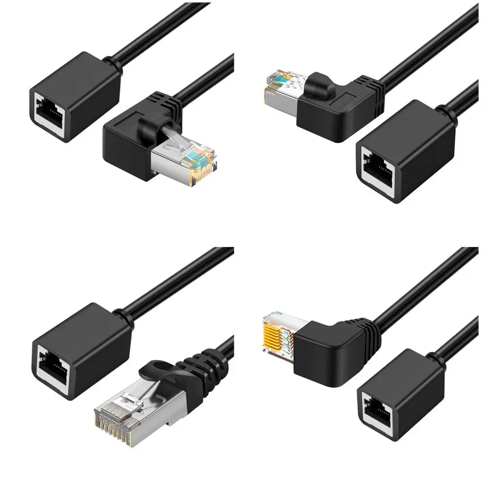 بزاوية الزاوية اليمنى كابل الشبكة ذكر إلى أنثى CAT6 شبكة سلك شبكة تمديد كابل RJ45 كابل Cat6 إيثرنت الحبل
