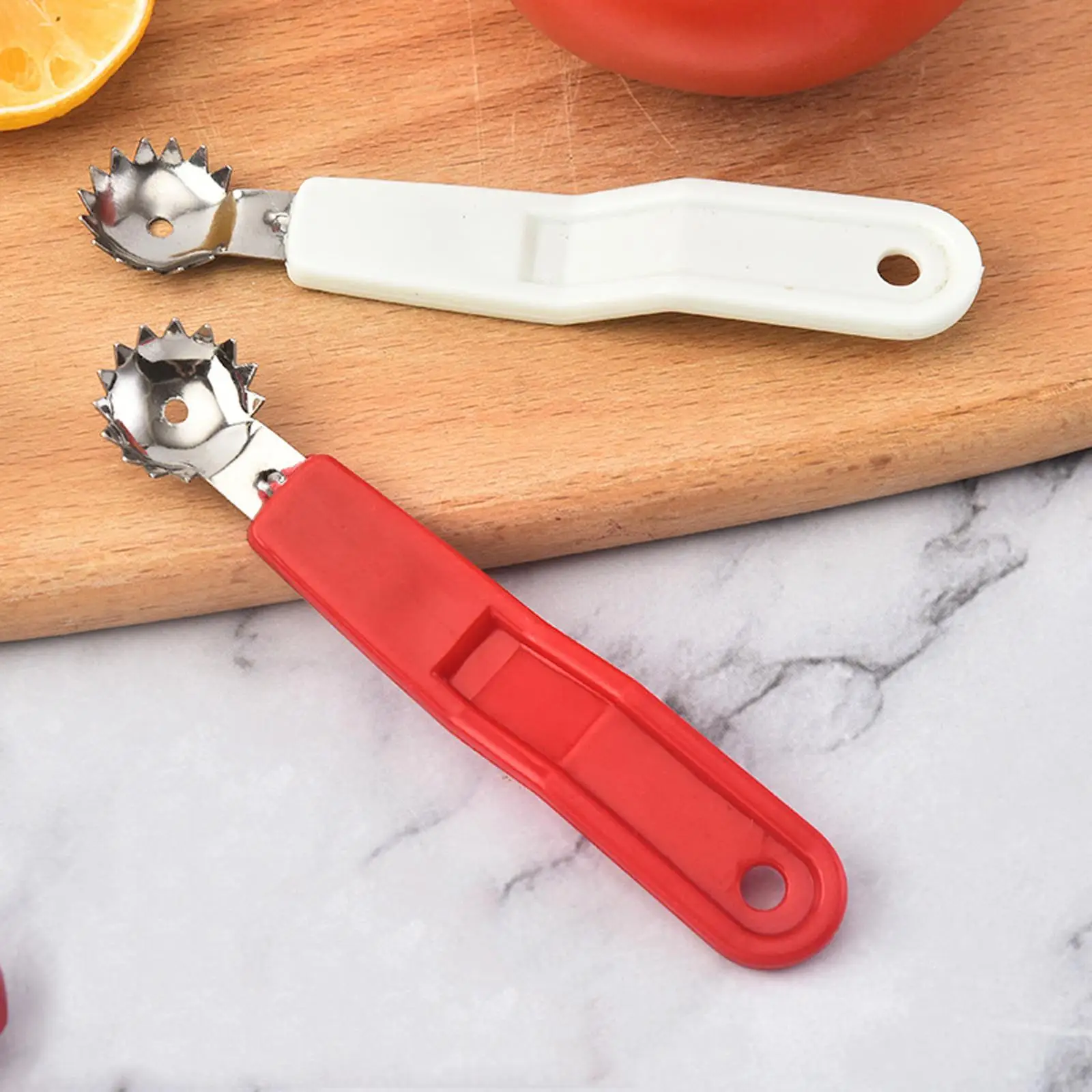 3xStrawberry Huller Remover Tool Portable Comfortable Grip Kitchen Gadget Tomato Stem Corer Melon Baller for Home Picnic Dining