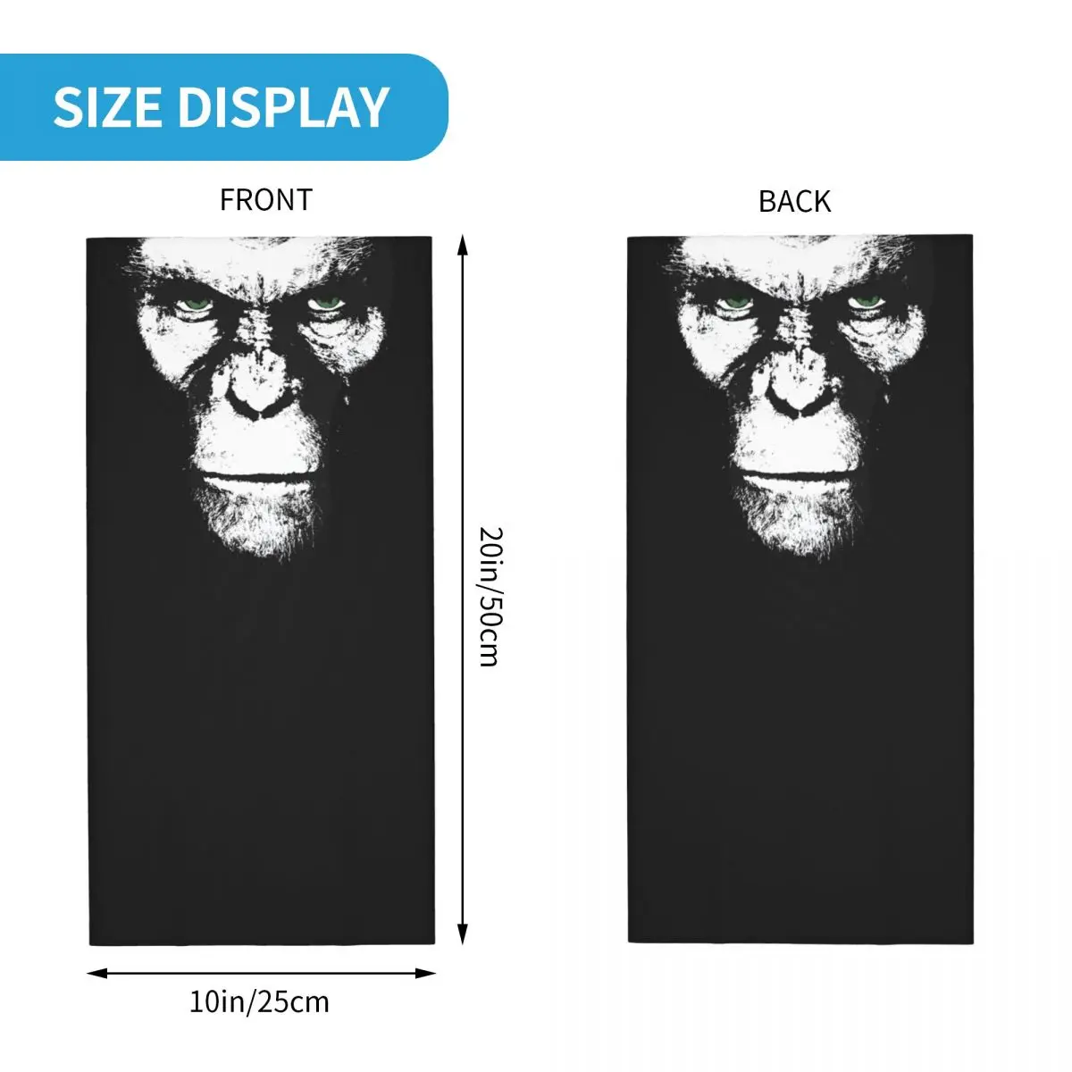 Apes Will Rise White Motocross Bandana Neck Gaiter Printed Monkey Gorilla Face Scarf Running Unisex Adult All Season