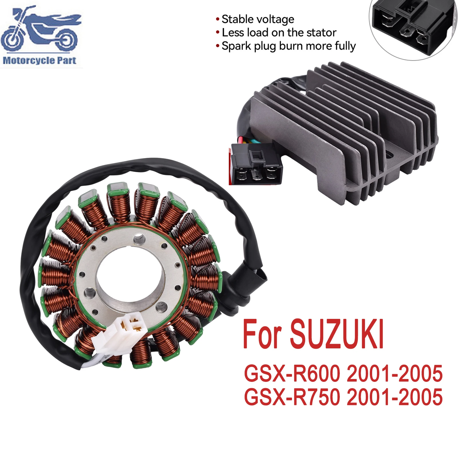 

GSX-R600 750 Stator Coil+Voltage Regulator Rectifier For Suzuki GSXR600 GSXR750 GSXR GSX-R600 GSX-R 750 2001 2002 2003 2004 2005