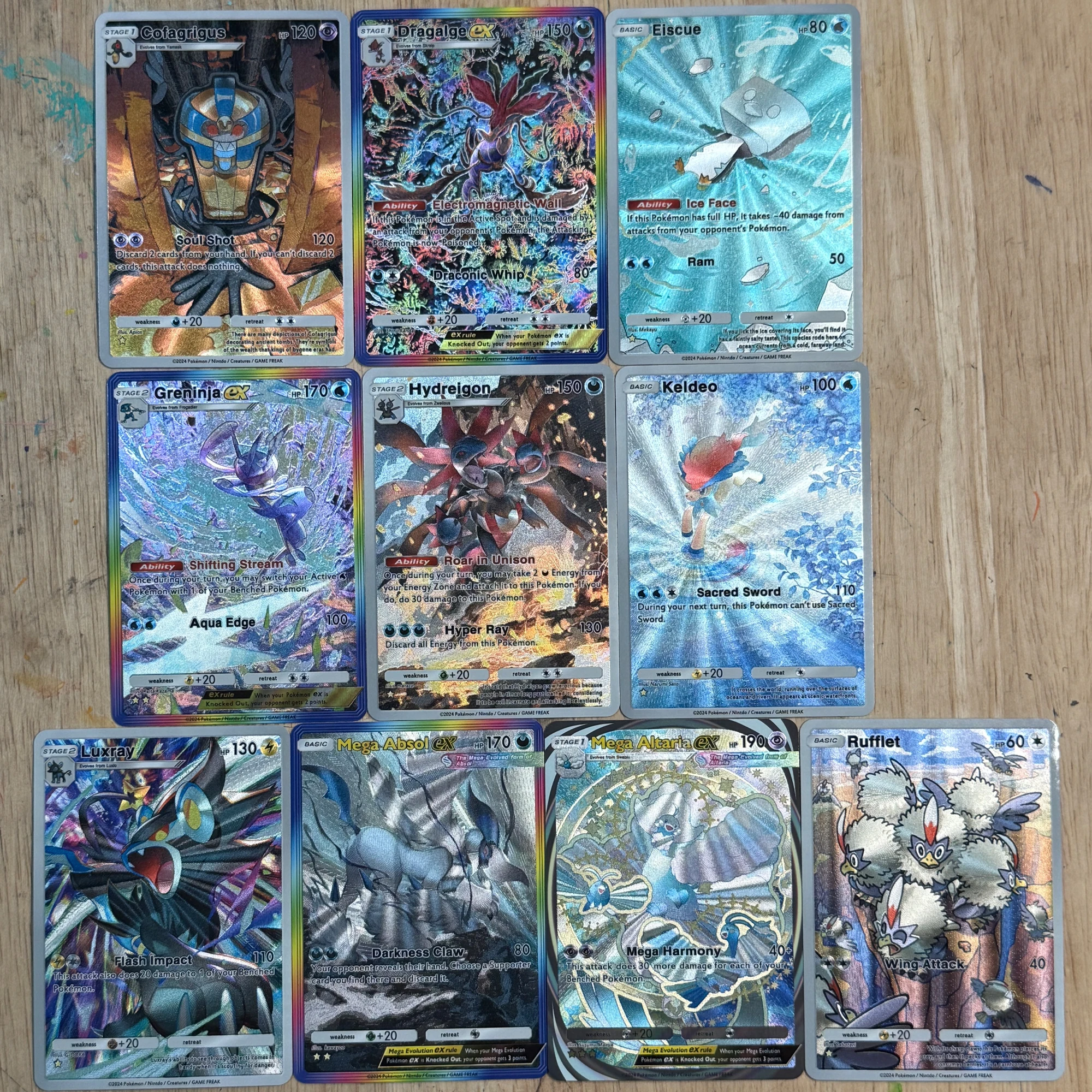 10Pcs/set PTCG POCKET Series English Greninja Altaria Absol Texture Flash Card Classic Game Anime Collection Cards