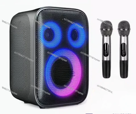 Karaoke party speaker, supports wired microphone, guitar input, syncs audio between 100 + speakers