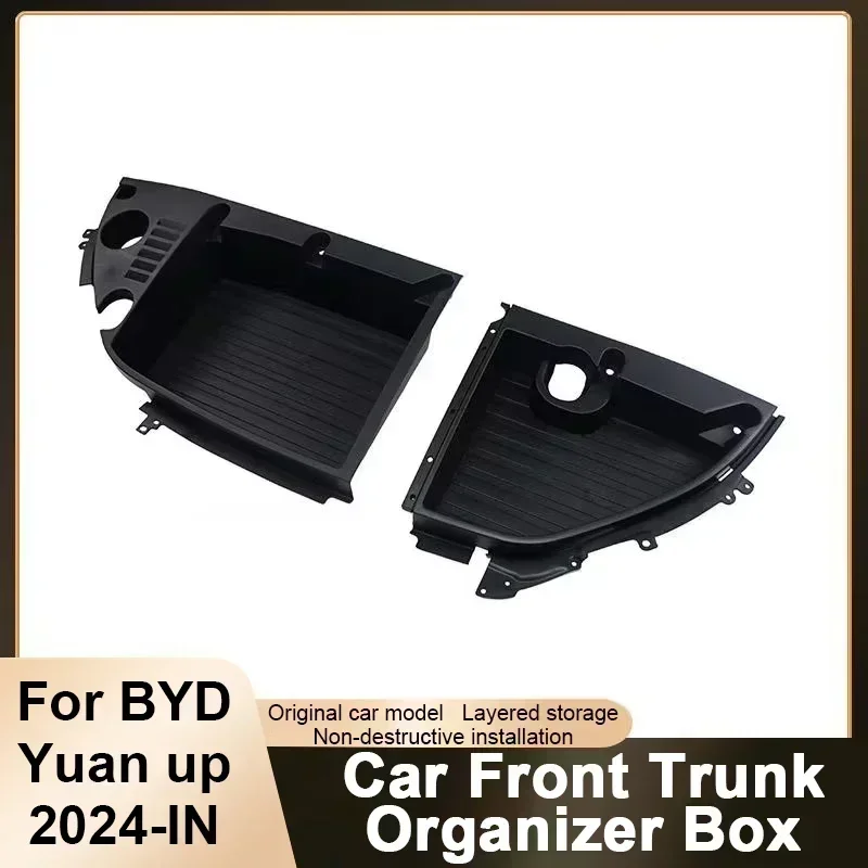 Car Engine Trunk Organizer Box Left Rudder For BYD Yuan up yuan pro 2024 2025-IN 2026 Engine Room Storage Front Large Capacity